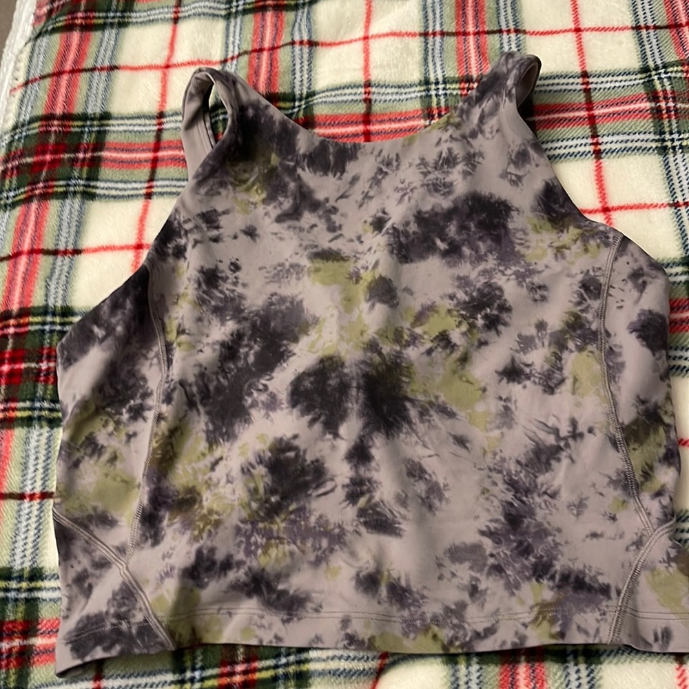 Lululemon Align Tank Top Radial Tie Dye Mauve Grey Multi sz 8